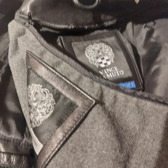 VINCE CAMUTO, Size XXL, black Leather Jacket. 2 in 1 removable Vest - Picture 9 of 10